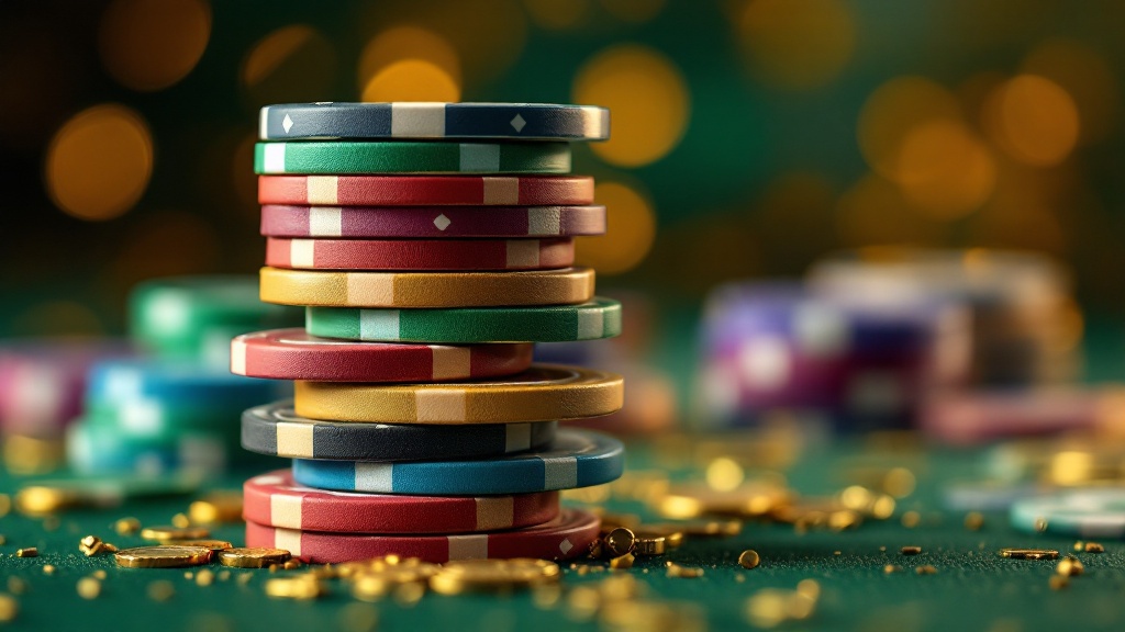 Fichas de casino en México sobre una mesa de juego